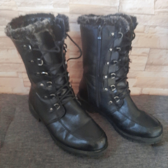 VEGAN Aquatherm by Santana Canada Women's Faux Fur Lined& Faux Leather Boots - Picture 6 of 12